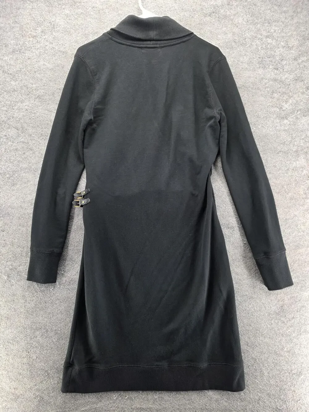 Lauren Jeans Co. Dress Womens S Black Sweater Wrap Belted V-Neck Buckle